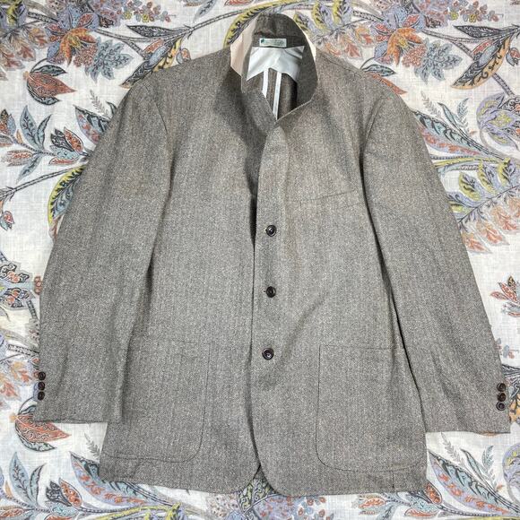 ORVIS Mens Tan Silk Viscose 3 Button Sport Coat Blazer 42R - Picture 2 of 12